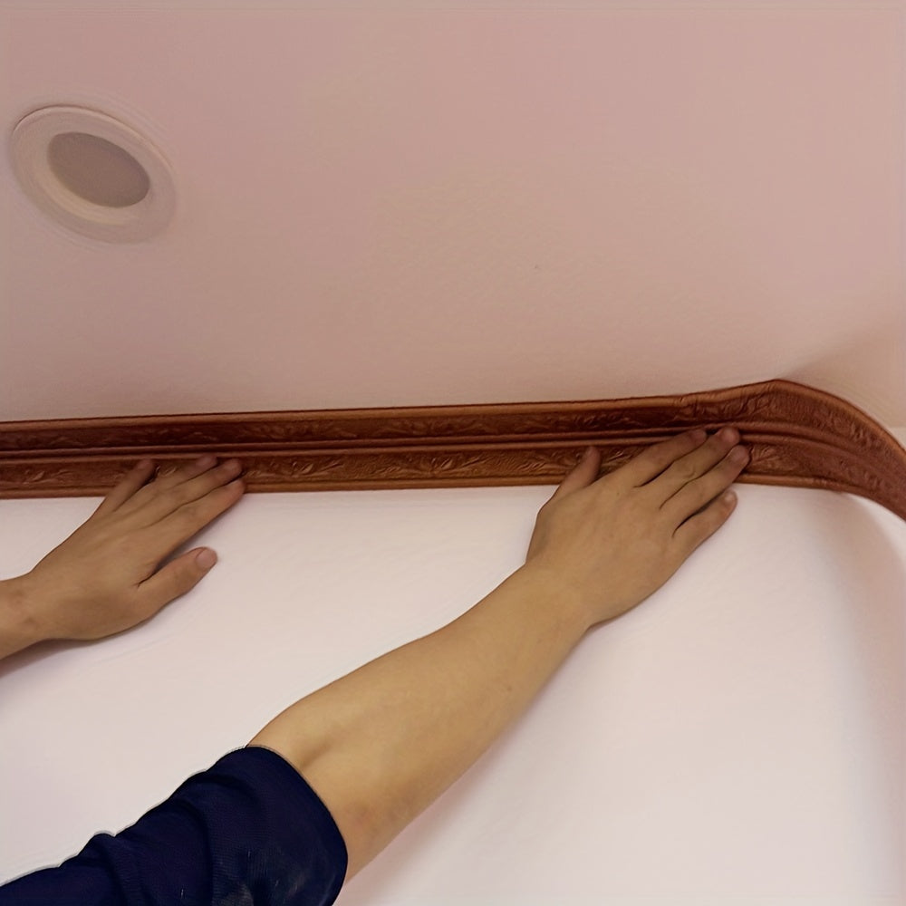 Waterproof XPE Foam Baseboard Molding Trim with Floral Design for Wall Protection and DIY Decor
