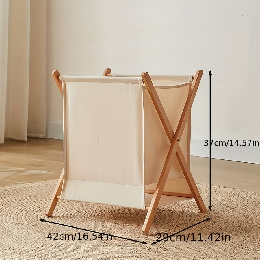cesta de ropa de madera maciza 45L cesta de almacenamiento plegable para ropa dormitorio baño