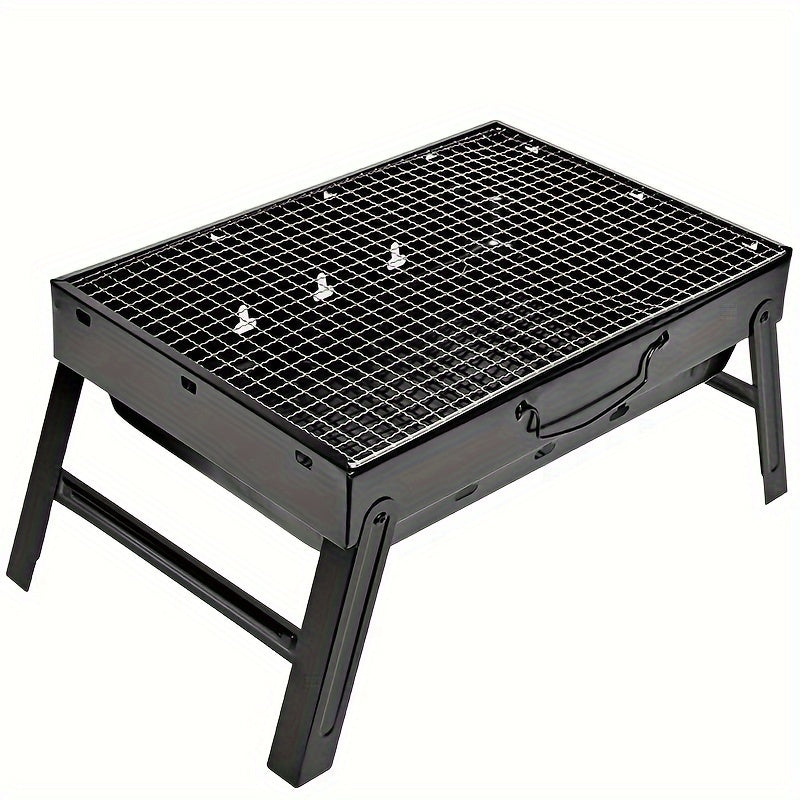 Set of 2 Portable Folding Smokeless Charcoal BBQ Grills for Camping and Picnics