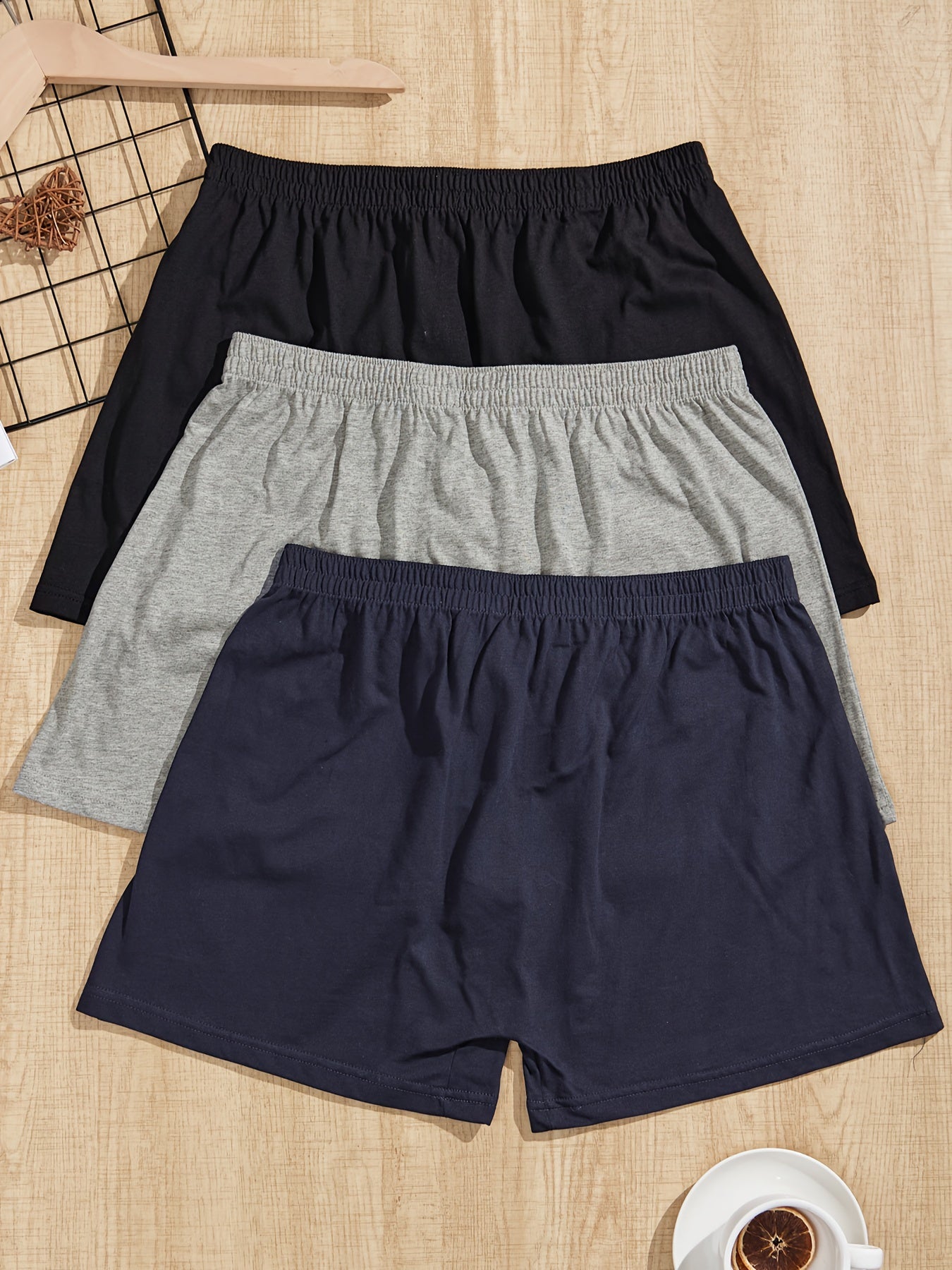 Men's Cotton Boxer Briefs 3-Pack Breathable Soft Regular Fit All Seasons