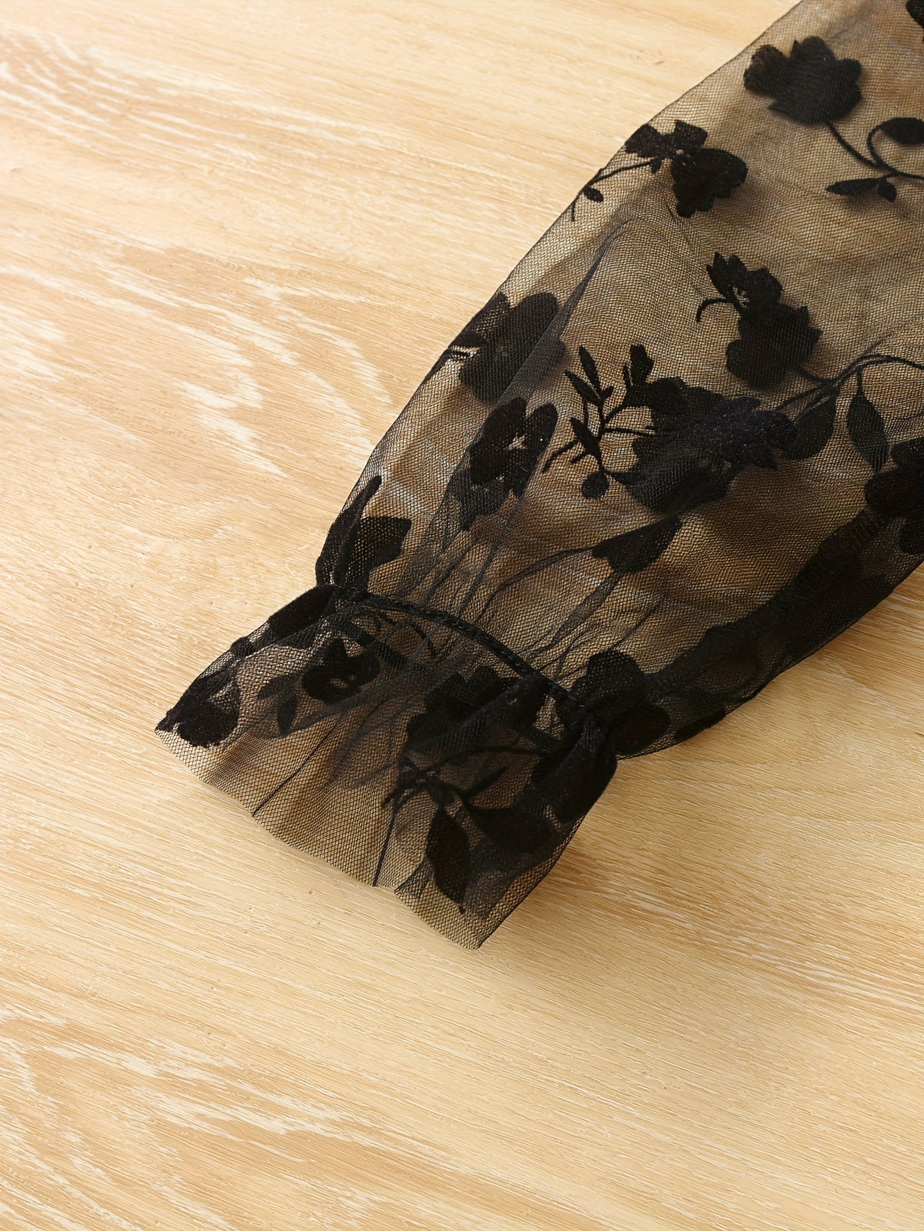 Girls' Floral Mesh Dress Long Sleeve Fall Casual with Belt