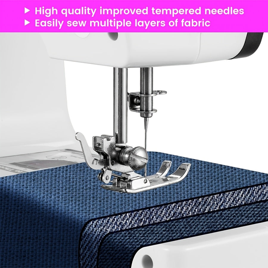 Portable European Regulation Sewing Machine with Foot Pedal for Beginners White