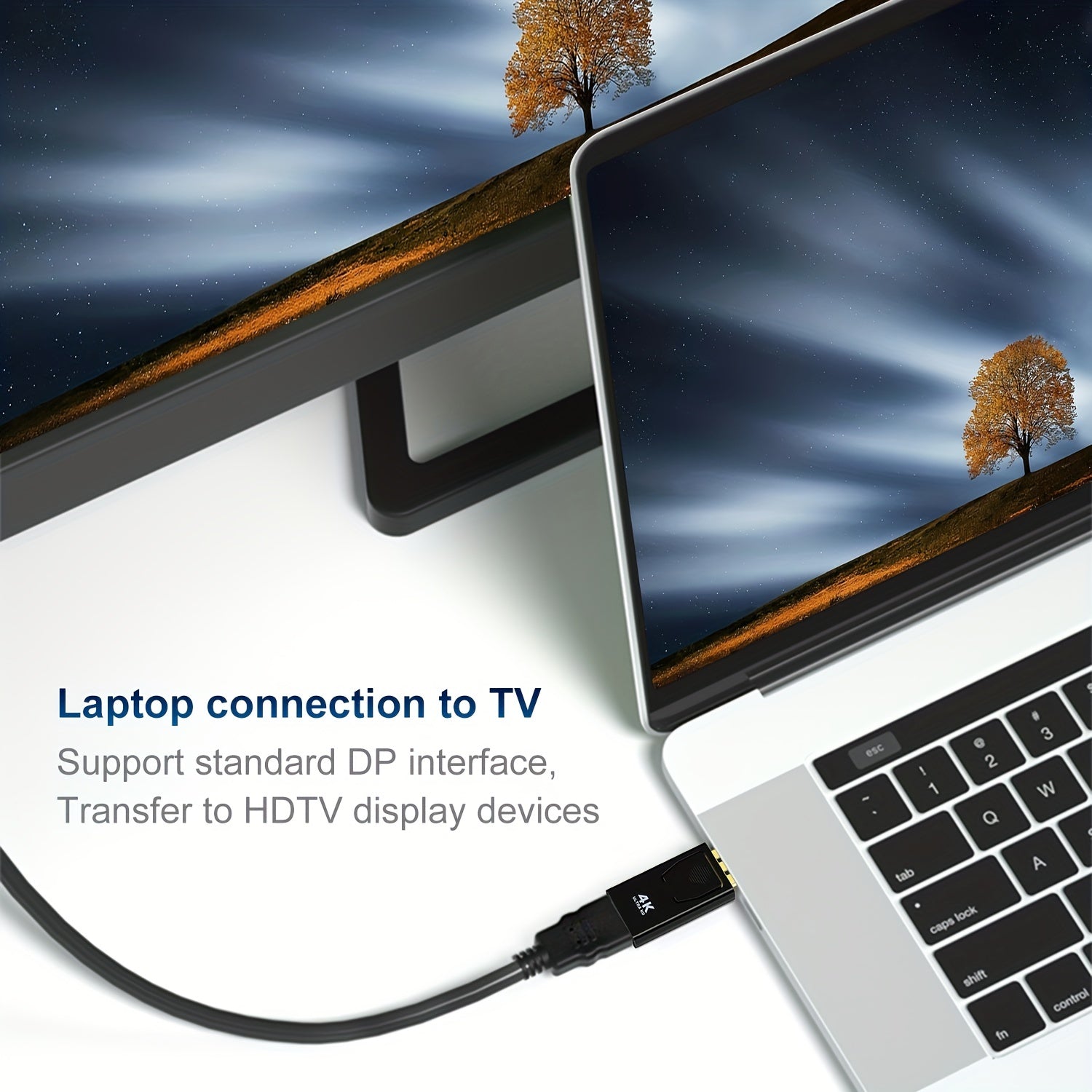 DisplayPort to HDTV Converter 4K Male to Female High-Resolution Adapter