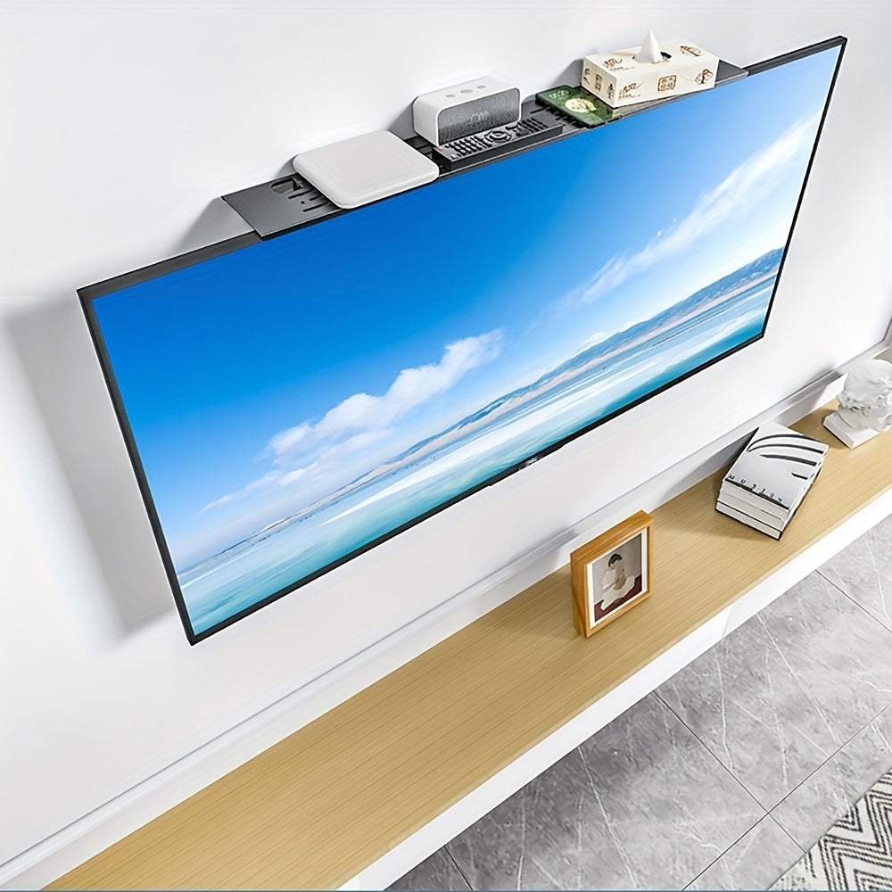 Multimedia Storage Rack with Adjustable Shelves for TV, Monitor, Router