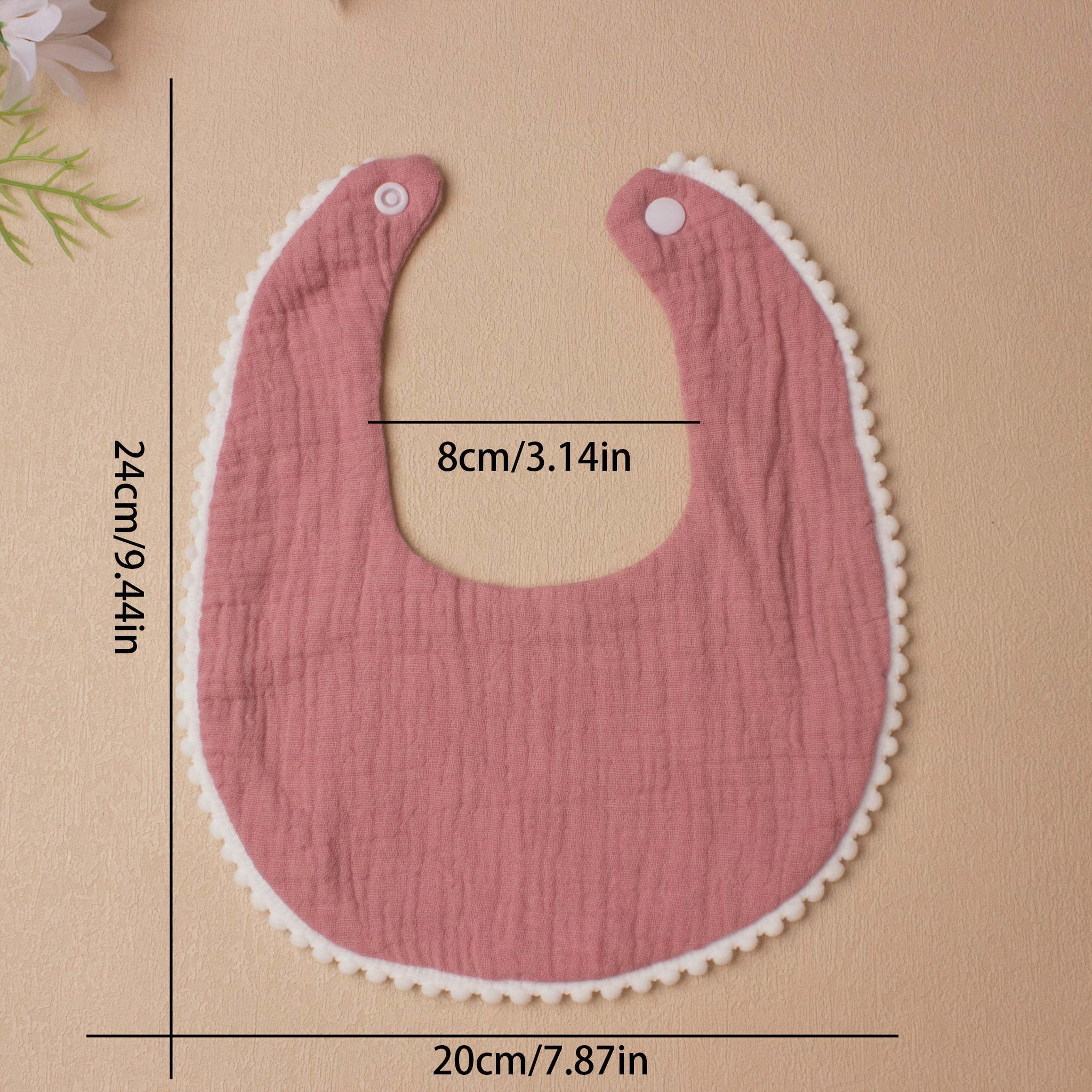 Baby Drool Towels Set of 4 Solid Color Gauze Lace Baby Bibs for Girls and Boys