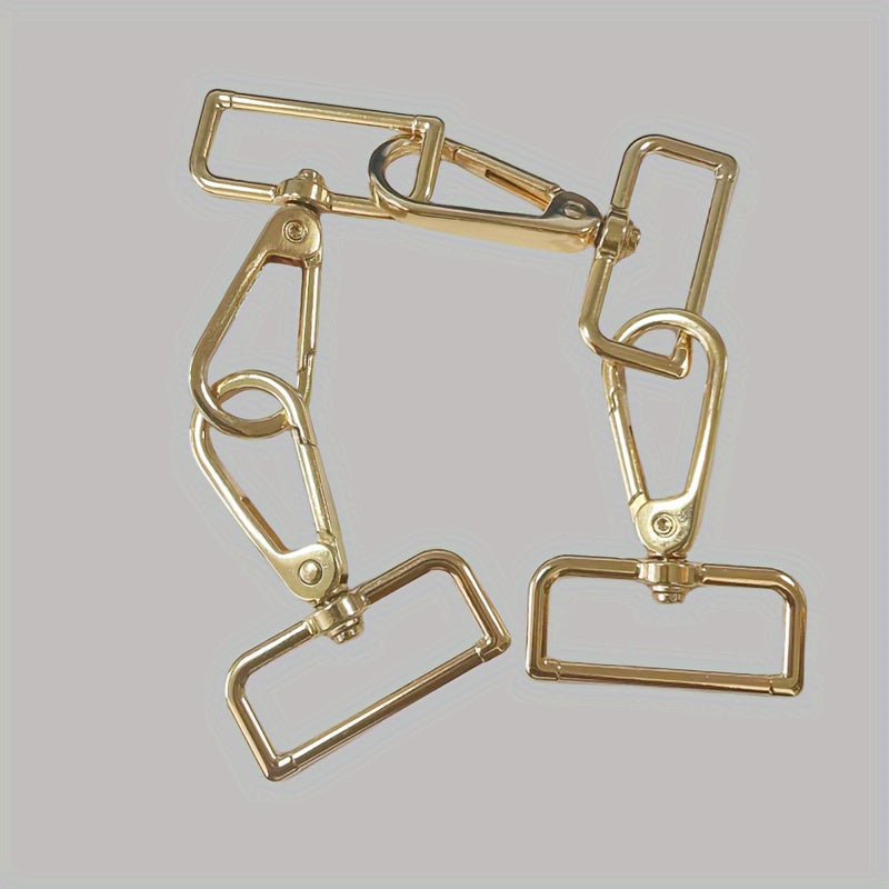 Set of 10 Gold-Tone Spring Hooks 1.2 Inches with Thick Pads 360° Rotation for Handbag Straps Jewelry Clasps