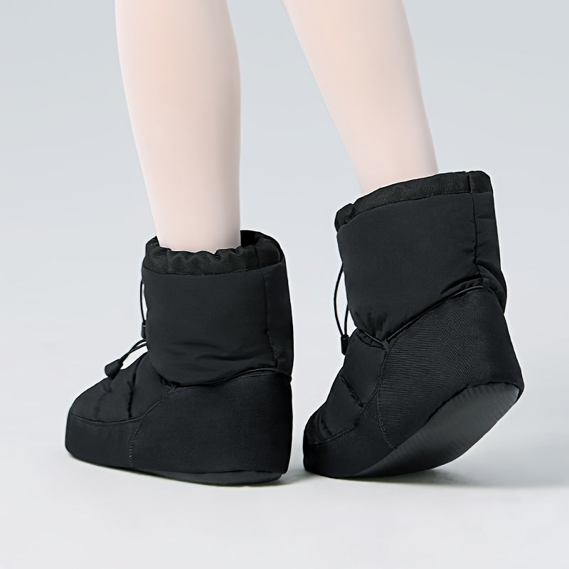 Zapatos de ballet cálidos para mujer, botas de danza de felpa, zapatos de entrenamiento de invierno