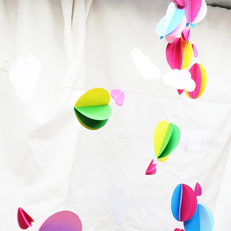 Decoración de pared con corazón de papel 3D, nube y flor para el hogar