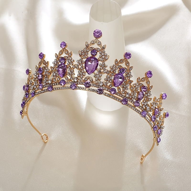Rhinestone Crown Hairband for Bridal Weddings Parties Cosplay and Costumes