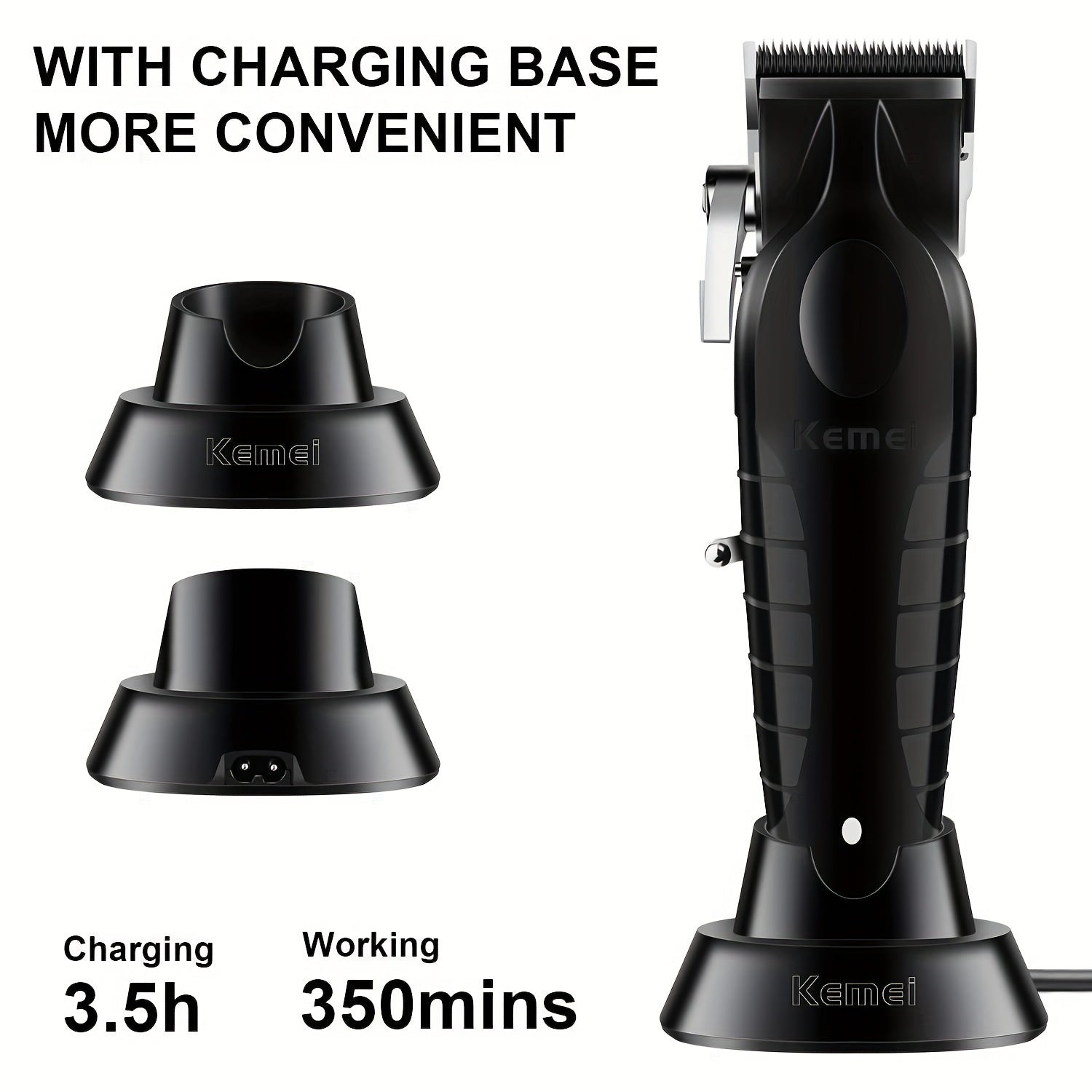 Electric Hair Clipper Set for Men Black Rechargeable Trimmer Styling Tools