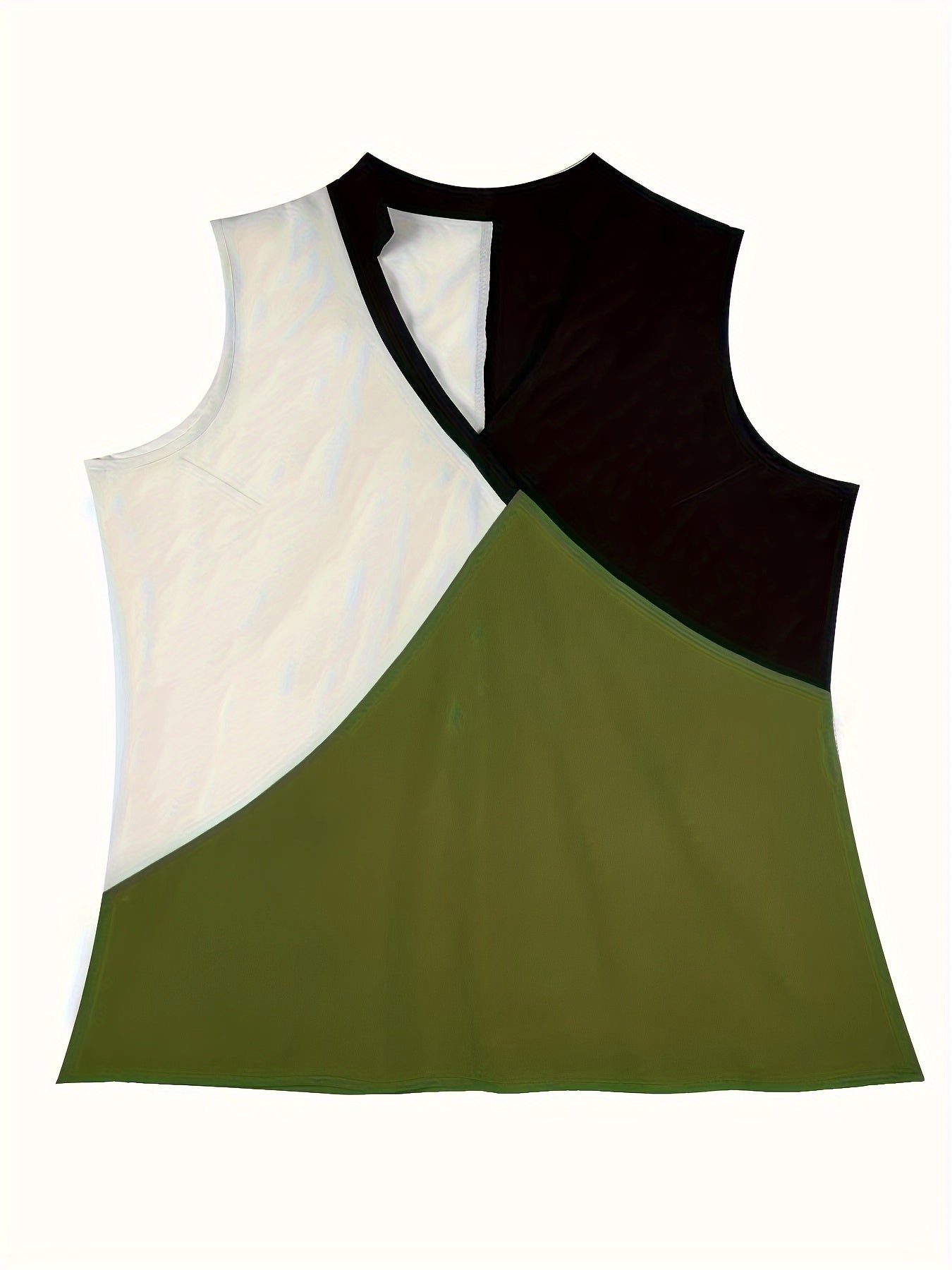 Plus o'lchamdagi ayollar rangli blokli oddiy bluz kofta T-shirt