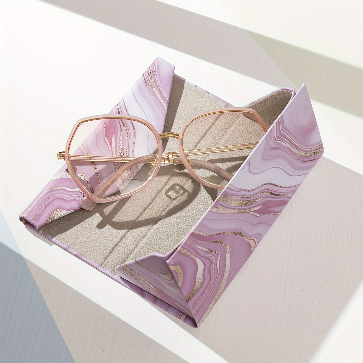 2 ta pushti bronzlash seriyasidagi ayollar uchun ko'zoynak saqlashga mo'ljallangan portativ egiluvchan qutilar to'plami