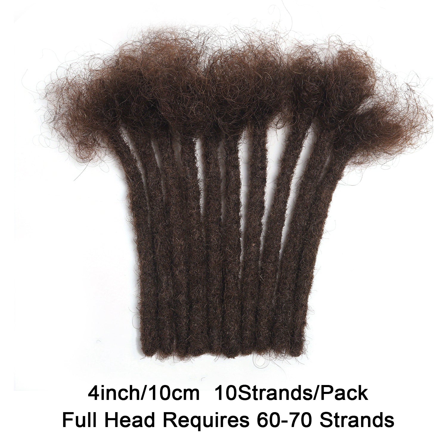 Handmade Dreadlocks Extensions 10 Strands Human Hair Dyeable Curly Twisted