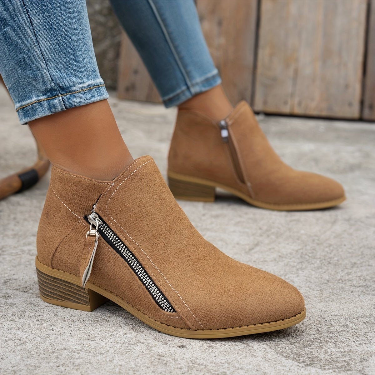 Women's Chelsea Ankle Boots Slip-On Mid Heel Pointed Toe Black White Green Red