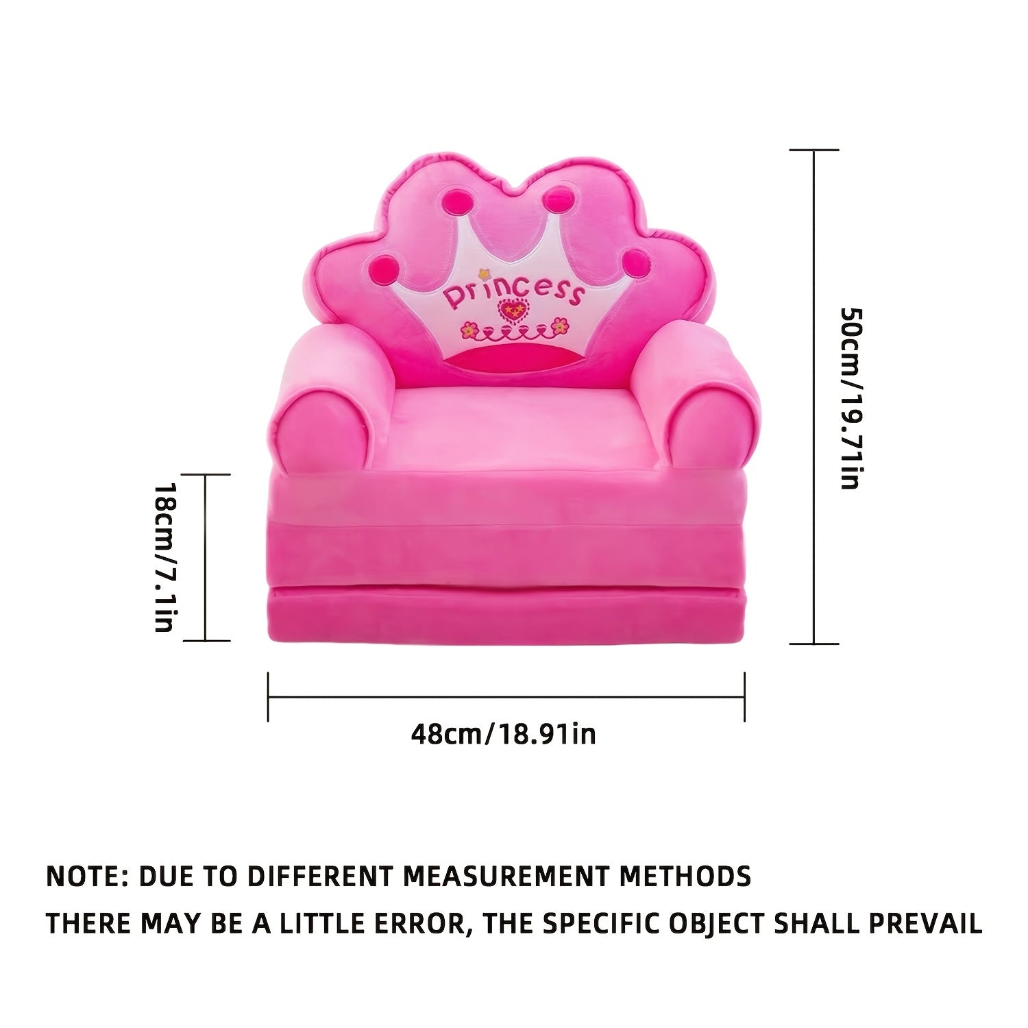 Foldable Princess Themed Sofa Bed Ergonomic Design No Electricity Mixed Color Storage Under 3.2 Cu Ft