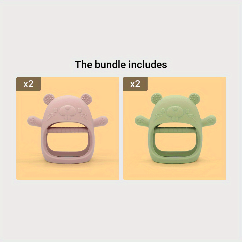 Yangi tug'ilganlar uchun bolalar silikon tishlagich, oziq-ovqat sifatidagi tishlagich o'yinchoq, Rojdestvo sovg'asi