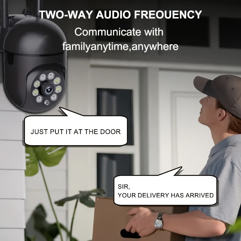 1080p HD Ochiq havoda WiFi Xavfsizlik Kamerasi, Rangli Kechqurun Ko'rish, Ikki tomonlama Audio, PTZ Harakatni Kuzatish, Aqlli Uy uchun