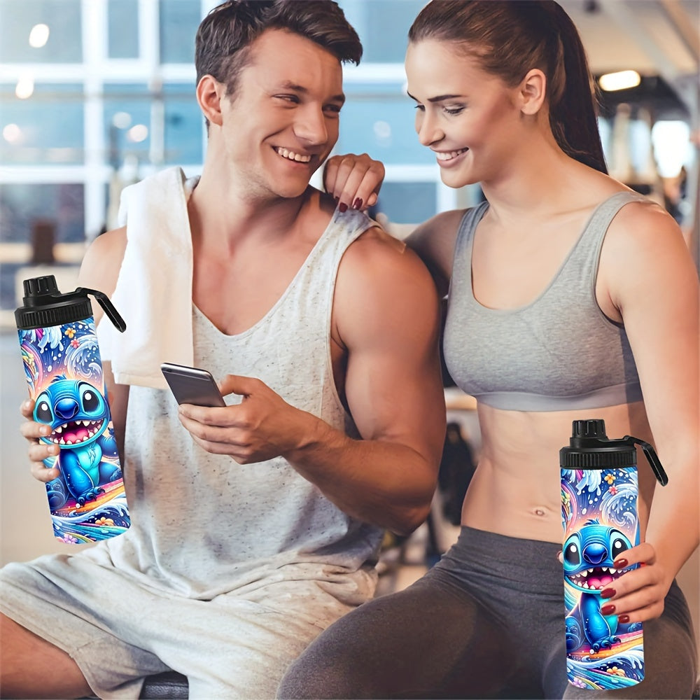 Blue Cartoon Character Stainless Steel Travel Mug for Cold Hot Beverages