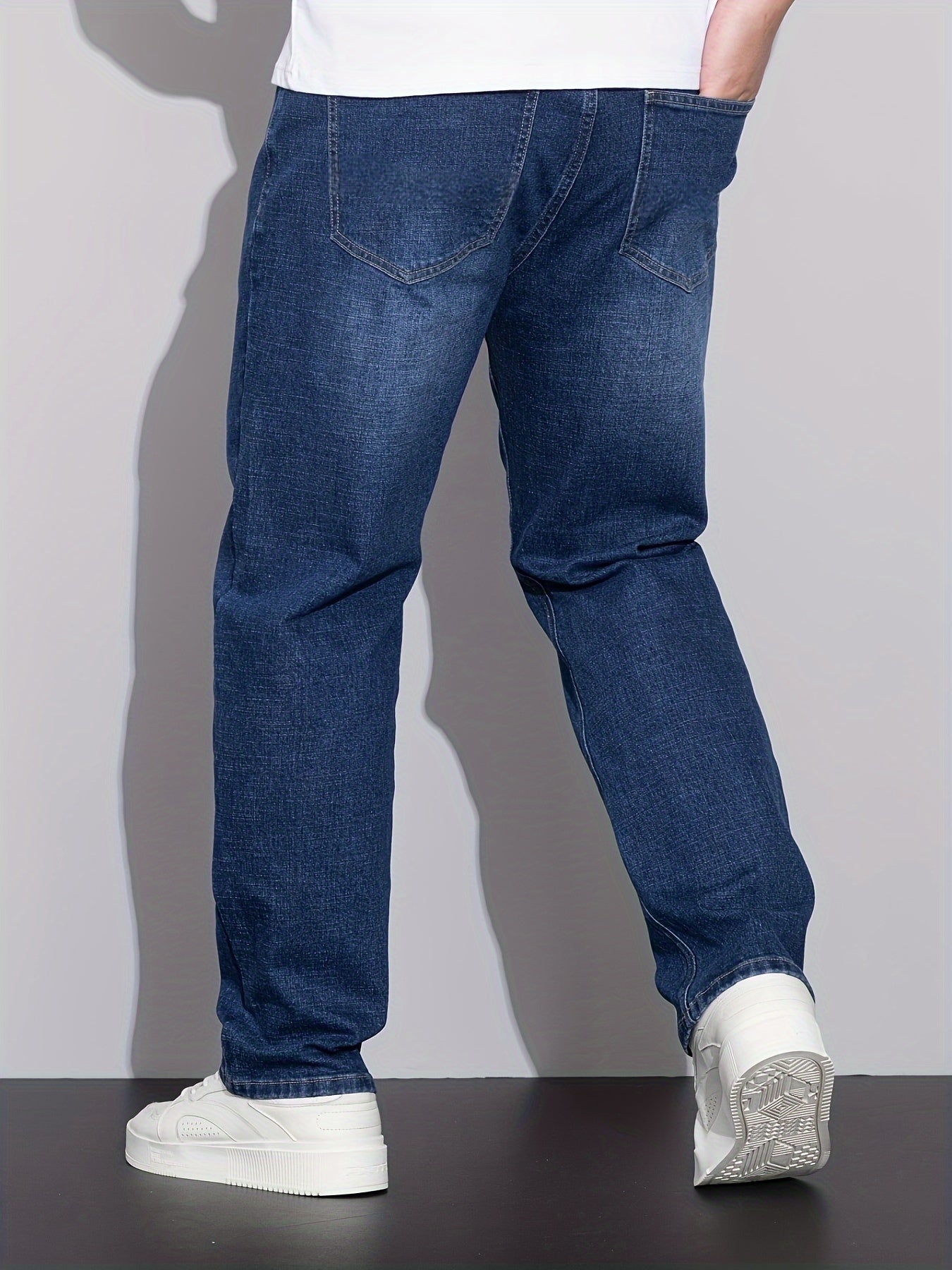 Men's Plus Size Cotton Denim Jeans All-Season Regular Fit Woven Work Style