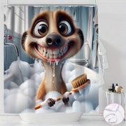 Animal Print Shower Curtain Water-Resistant Polyester with Hooks Machine Washable