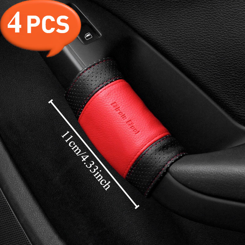 Car Door Handle Covers Leather Texture Grip Four Doors Universal