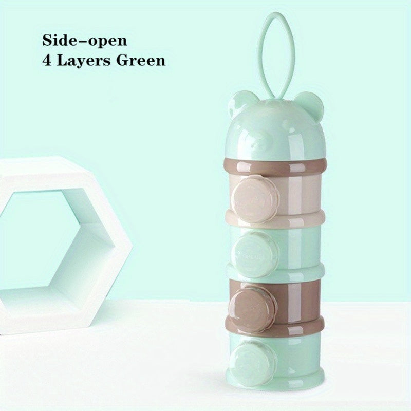 Bear Style Food Storage Container with Multiple Openings Snack Dispenser and Milk Powder Box
