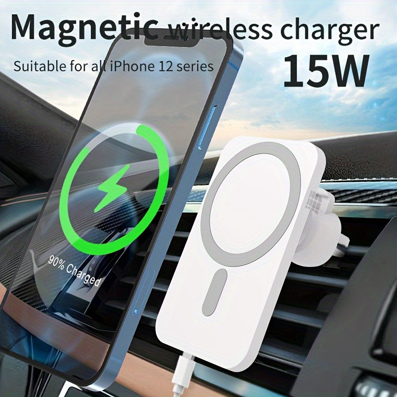 Soporte universal para coche con carga inalámbrica magnética de 15W para iPhone 12-16 con fuerte succión