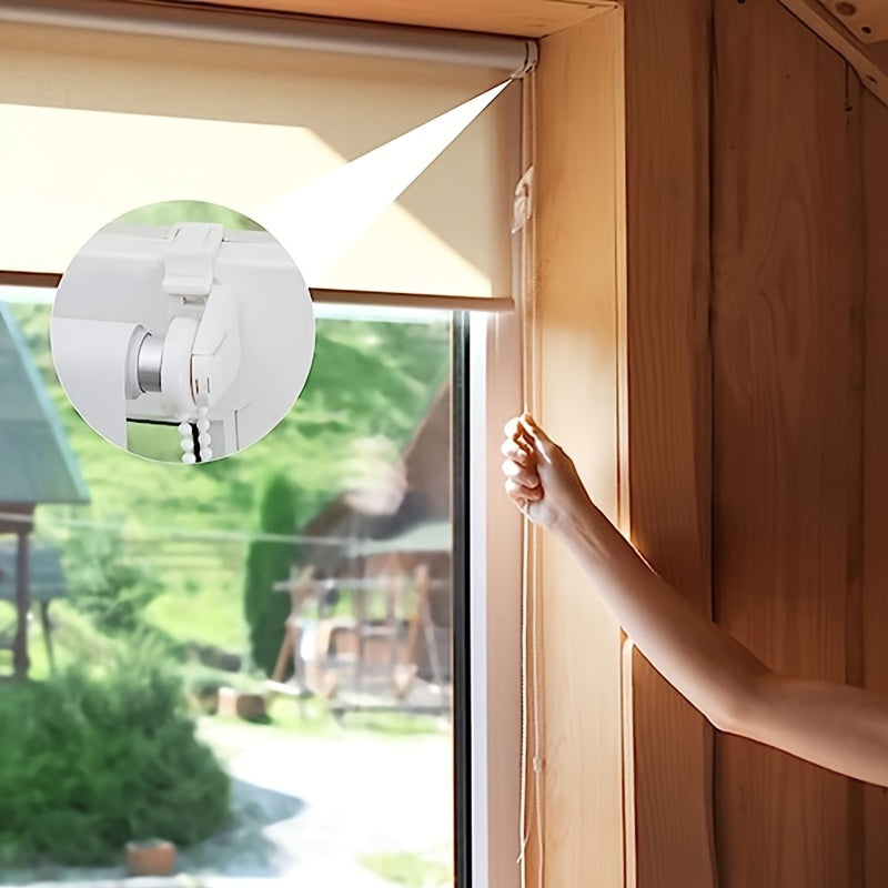 Juego de 16 persianas de plástico blancas con accesorios de elevación para tratamientos de ventanas de 17mm