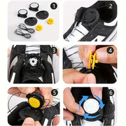 Unisex Self-Locking Shoe Laces Retainer with Automatic Rotating Buckle