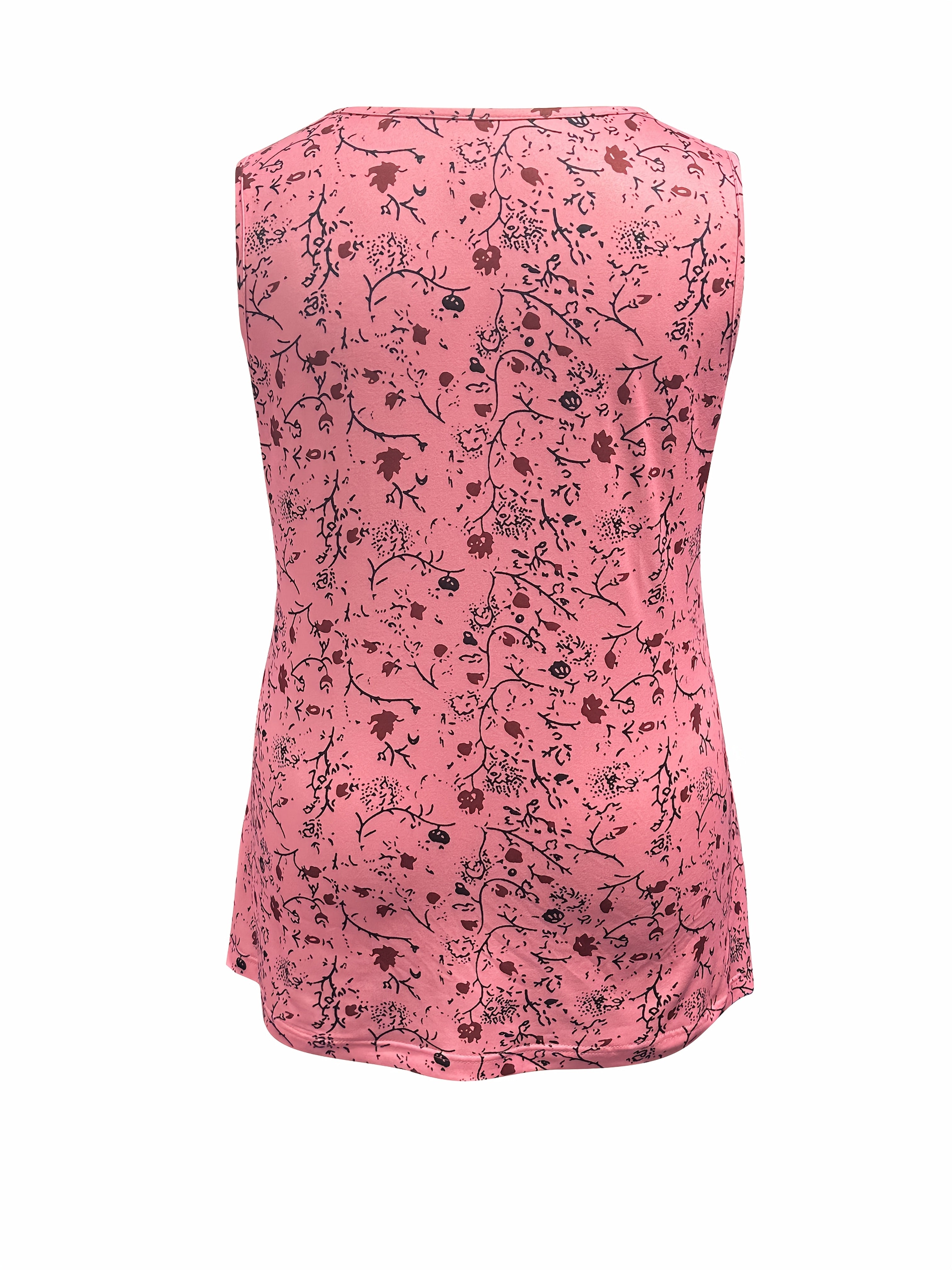 Women’s Floral Print Tank Tops 2 Pack Stretchy Polyester Summer Vests Red Blue