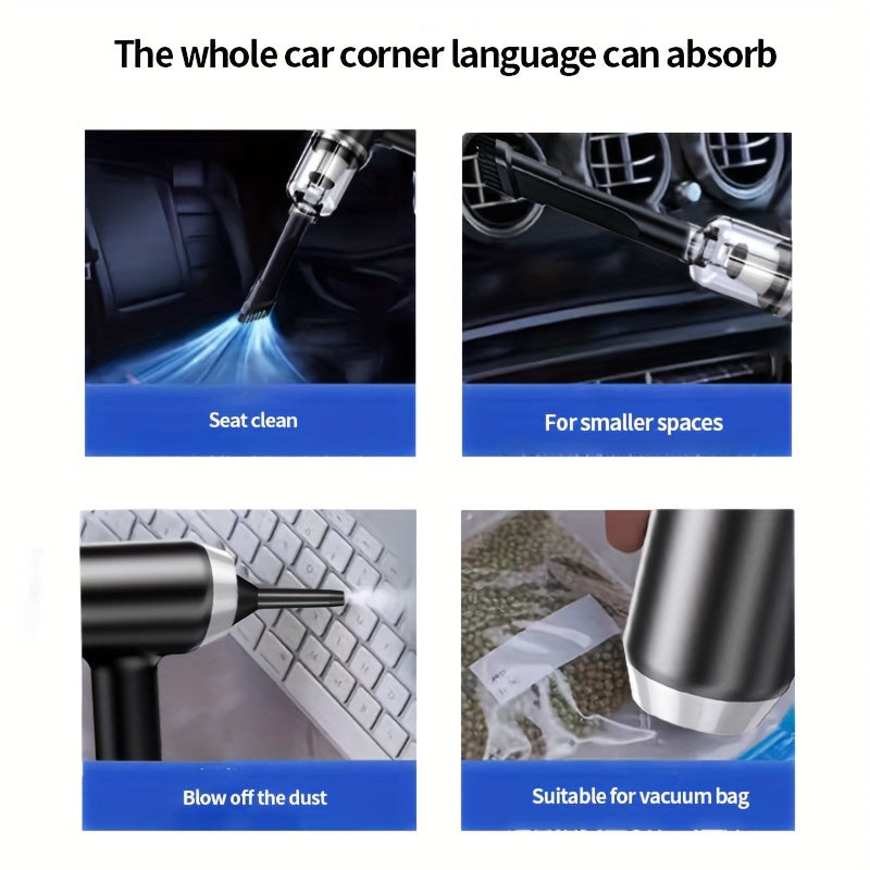 Handheld Car Vacuum Cleaner With Blower Function Compact Dust Remover