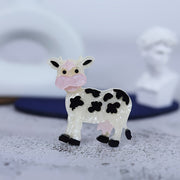 Acrylic Cow Brooch Pin Farm Animal Theme Transparent Lapel Pin for Dresses Hats Gifts
