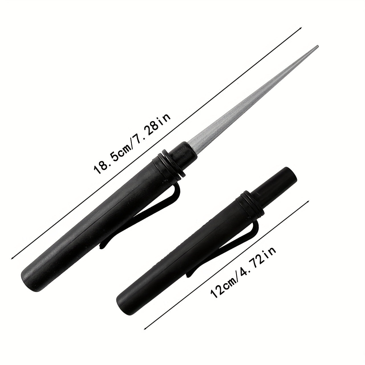 Piedra de afilado de diamante portátil con varilla retráctil para anzuelos de pesca, cuchillos, hojas, caza y pesca al aire libre