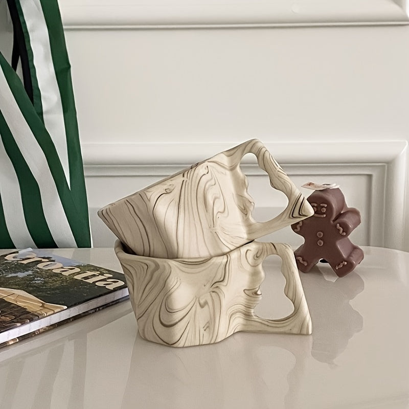 Octagonal Ceramic Coffee Mug with Creative Design for All Seasons Gift