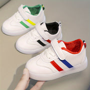 Kids LED Light-Up Sneakers with Striped Design, Breathable PU Upper, Rubber Sole