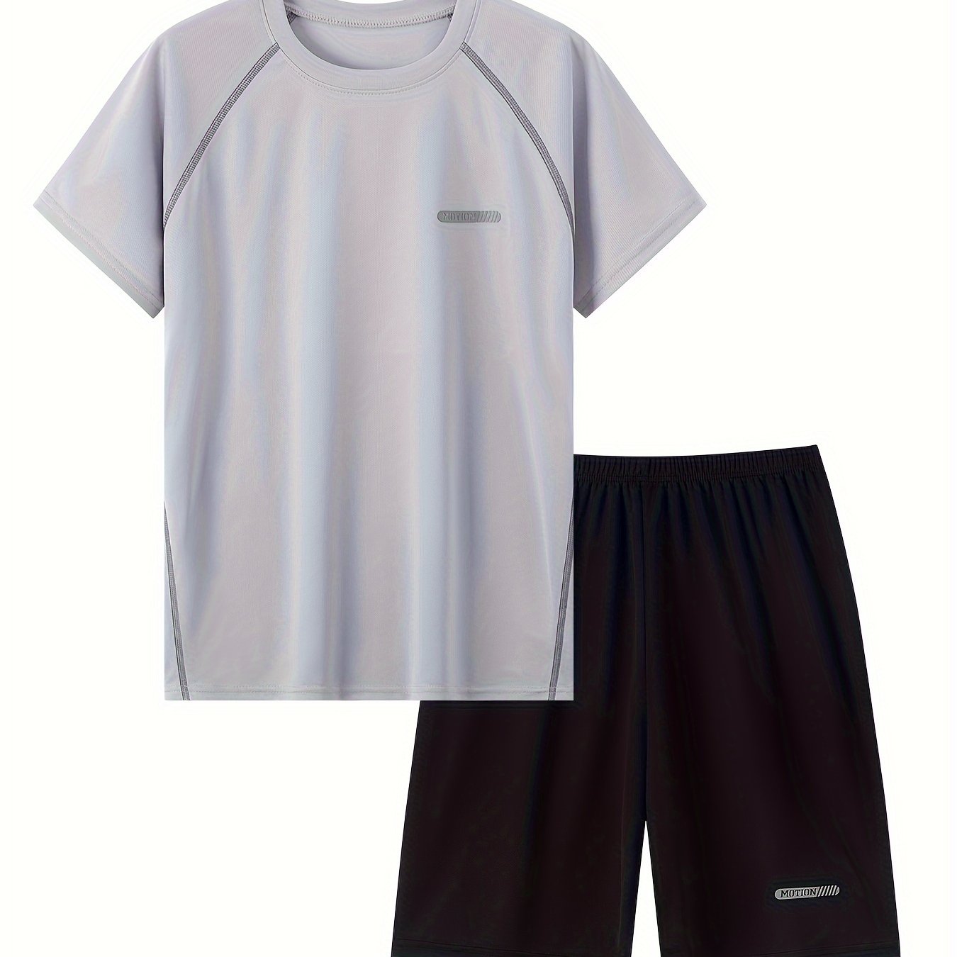 Boys Summer Athletic Set 13-16 Quick-Dry Polyester T-Shirt and Shorts Casual