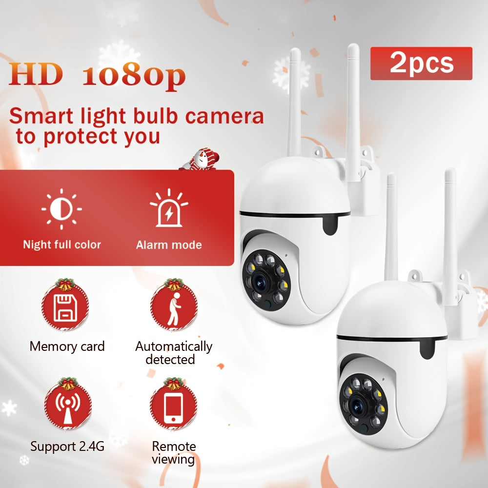 Wireless Security Camera 2 Pack 1080P HD Night Vision Motion Tracking Two-Way Audio