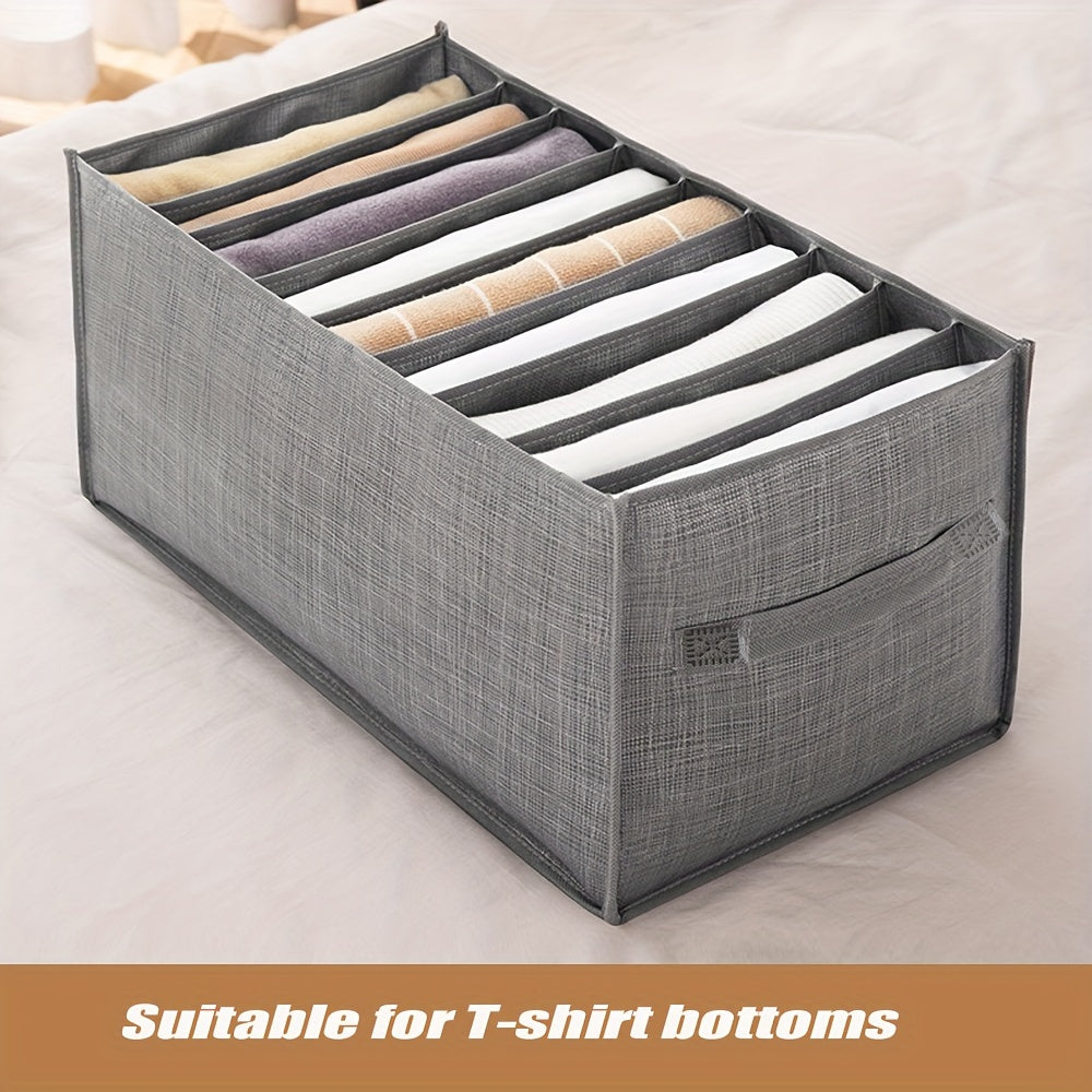 Fabric Clothes Organizer Set with 7/9 Grid Dividers for Closet Storage and Space Saving