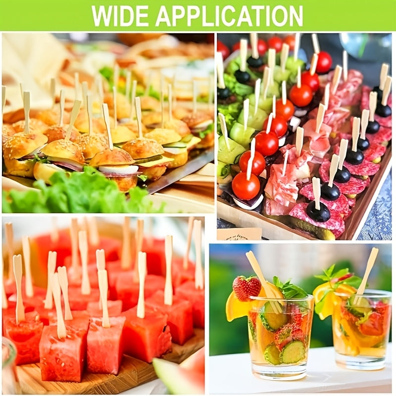 Set of 50/80/160/300 Mini Bamboo Forks Wooden Appetizer Picks for Charcuterie Boards and Party Food