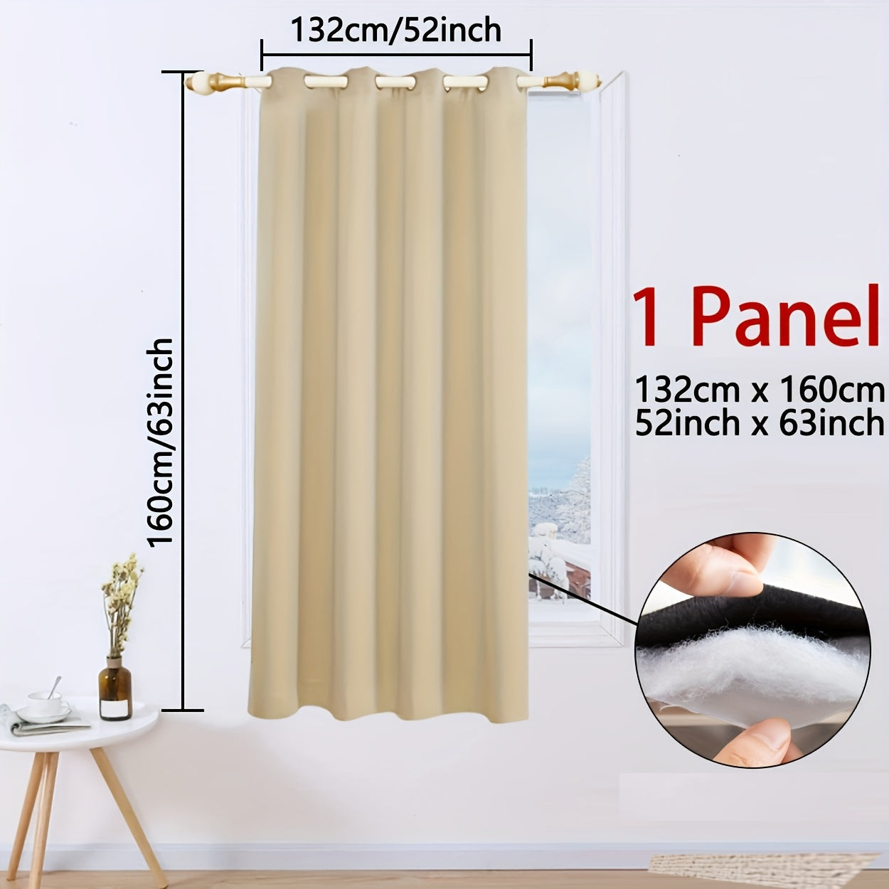 Qorong'i Grommet Qopqog'i 100% Polyester Termal Izolyatsiya uchun Yotoqxona va Mehmonxona