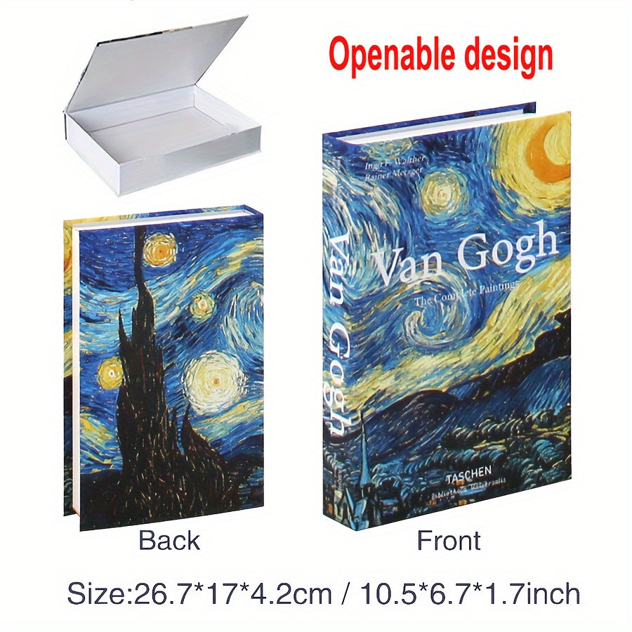 Nordic-Inspired Faux Book Decor Rectangular Flip Cover Home Accent Piece