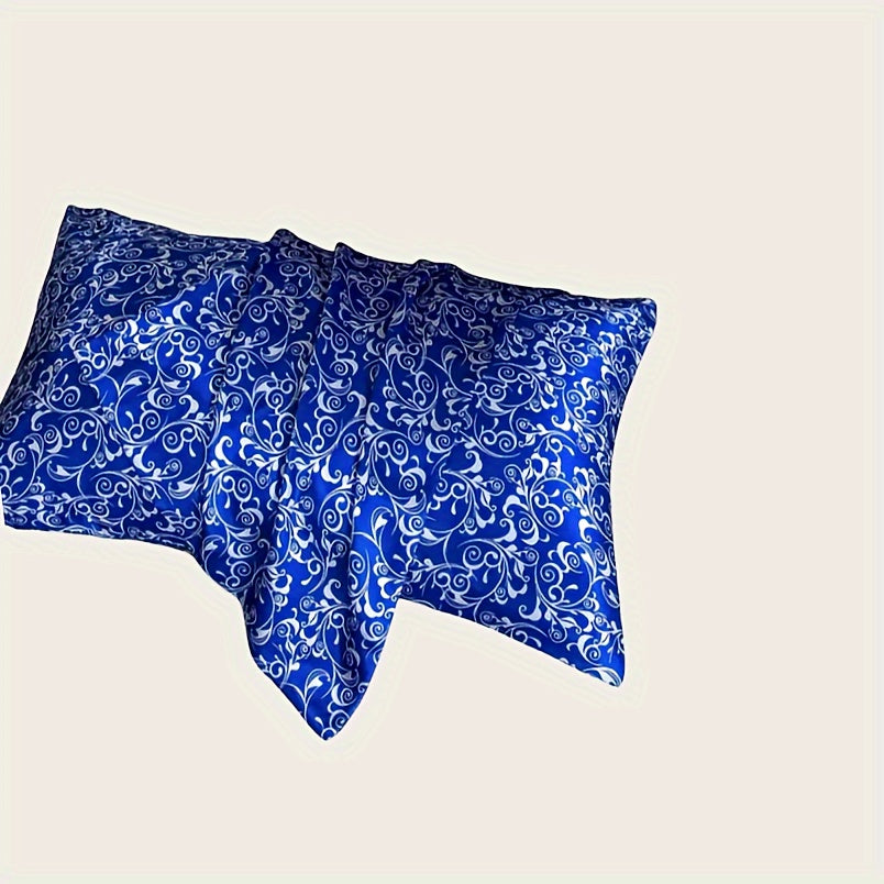 Satin Pillowcase with Digital Floral Design, Soft, Stain-Resistant Bedding for Women