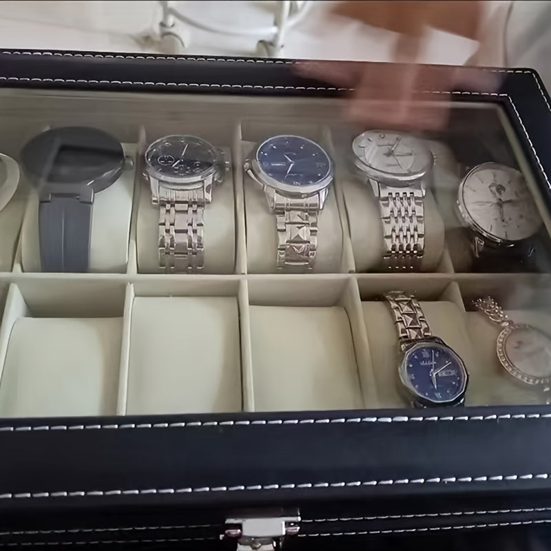 Luxury Travel Watch Storage Box with High Capacity and Retro Design for 6, 10, or 12 Watches
