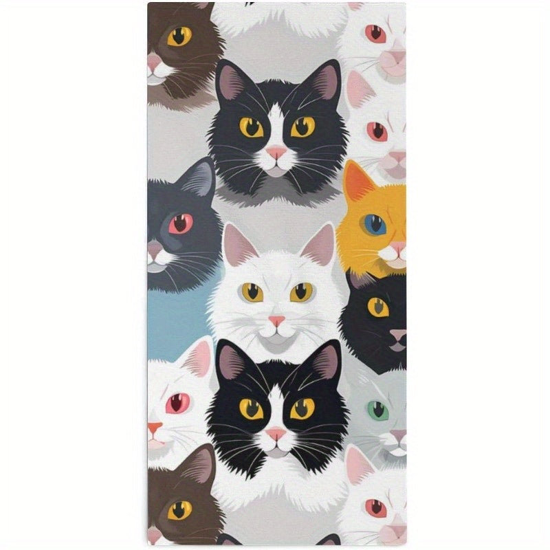 Cat-Themed Soft Bath Towel Quick Dry Lightweight Machine Washable 45x66 cm