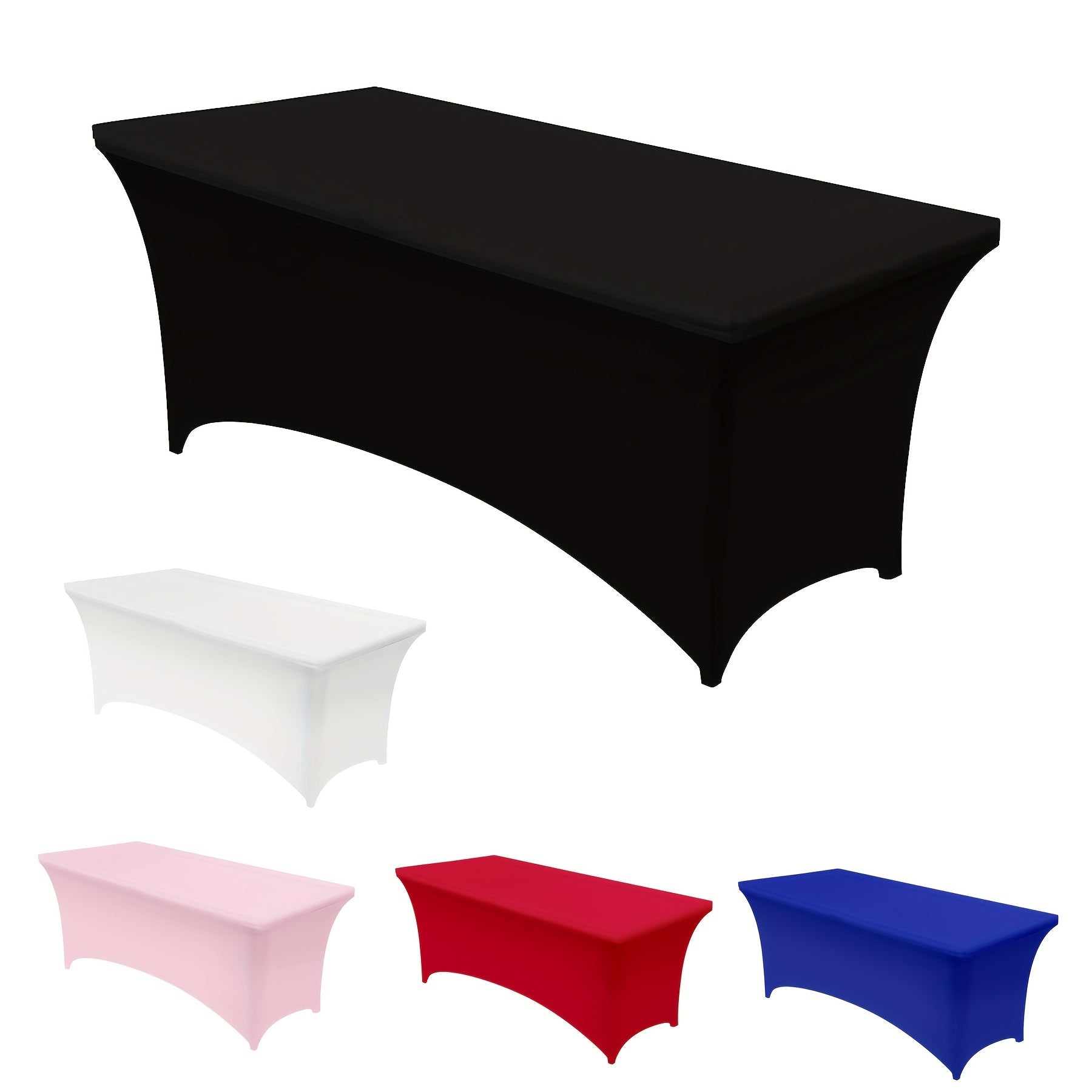 Spandex Rectangular Table Cover Washable Wrinkle-Resistant Stretchy for Events