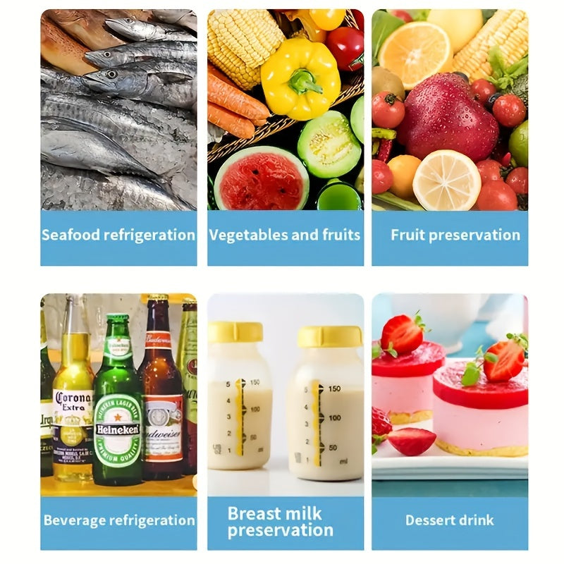 Set of 5 to 10 Reusable Ice Packs for Food Storage and Cold Chain Preservation