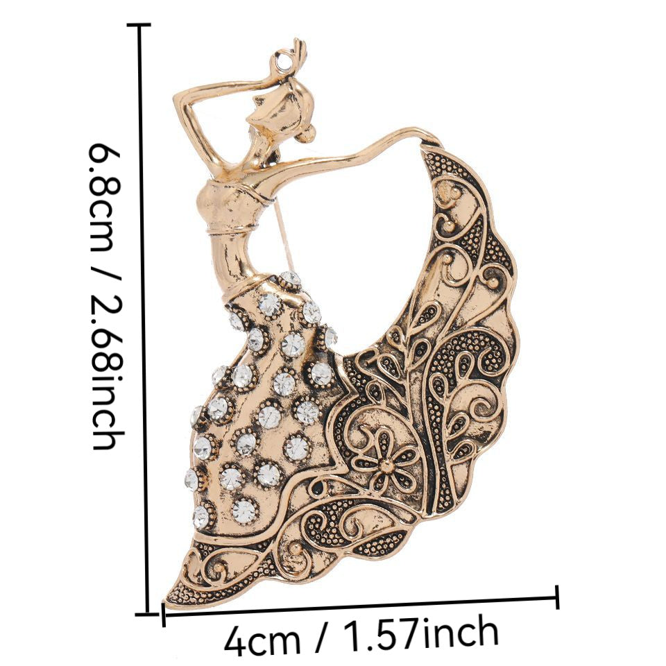 Elegant Ethnic Girl Brooch with Traditional Chinese Design for Women