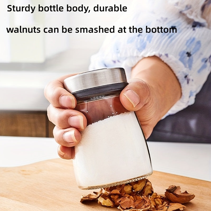 Glass Seasoning Jars for Salt Pepper and MSG Shakers Kitchen Storage Set