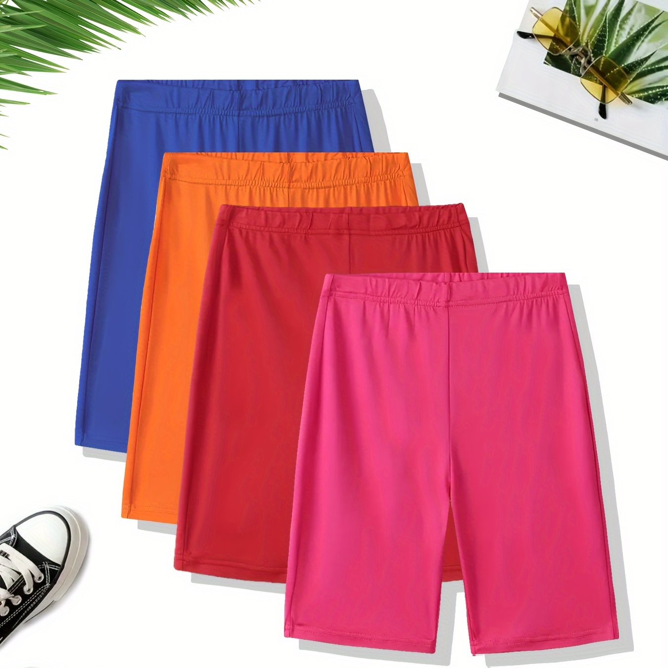 Women's Casual Sports Shorts Set Four Pieces Breathable Athletic Wear