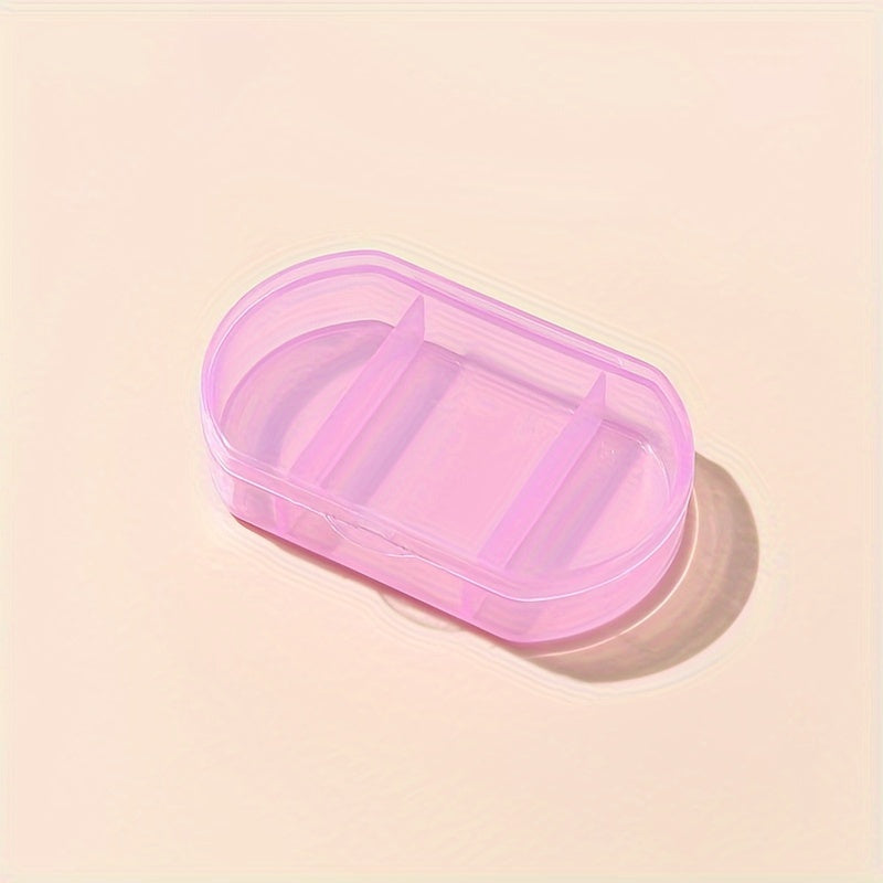 Mini Portable 3-Compartment Pill Case Travel-Friendly Transparent Organizer